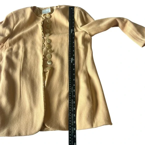 Akris Bergdorf Goodman Peach Textured Wool Button Front Jacket Size US 8 - Picture 6 of 7